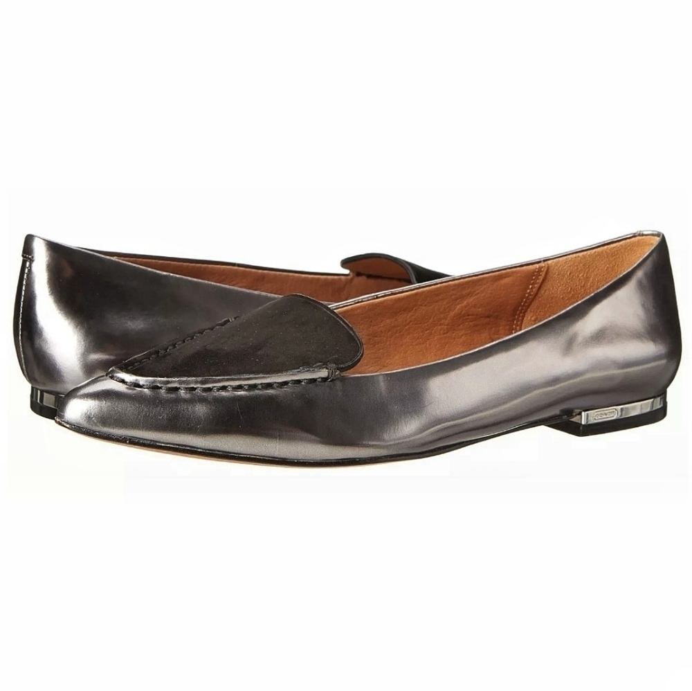 Coach | Walsh‎ Pointed Toe Silver Flats 7